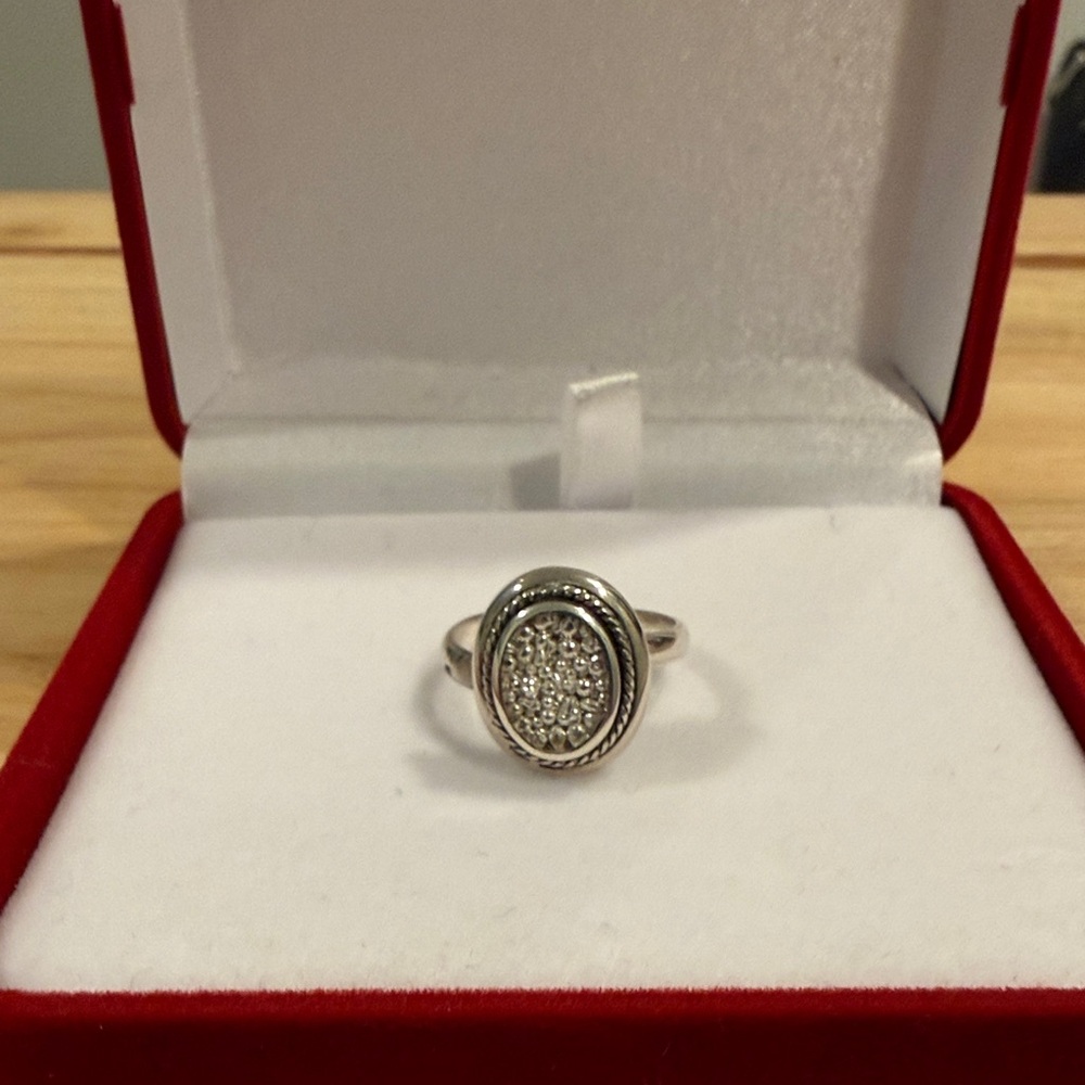 Peruvian Silver Oval Ring with Piña 1000 Accent – Adjustable, NWOT